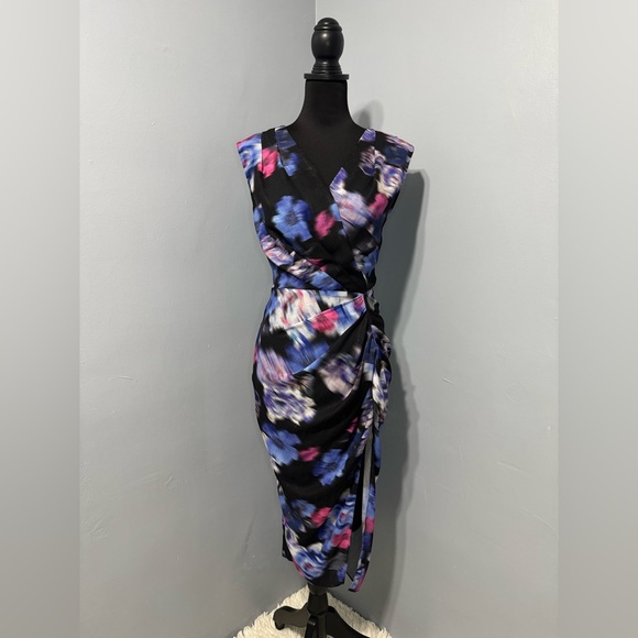 AMANDA UPRICHARD Roma Draped Midi Sheath Dress Violetta Women’s Extra Small - Picture 2 of 9